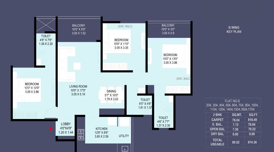 Prithvi-paradise-Nxt-Gallery-3BHK-Unit-Plan